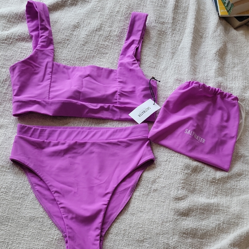 Saltwater Collective Bikini High Waisted S/M Orchid